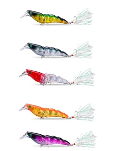 Kolpo Gambero Artificiale 10.5 cm 13.5 g – Lure Spinning con Doppia Ancoretta per Acqua Dolce e Mare Esche Artificiali Minnow...