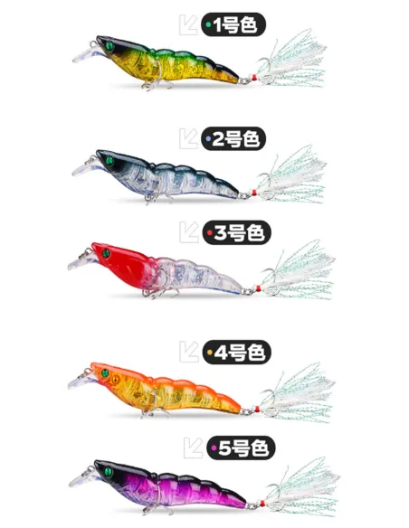 Kolpo Gambero Artificiale 10.5 cm 13.5 g – Lure Spinning con Doppia Ancoretta per Acqua Dolce e Mare Esche Artificiali Minnow...
