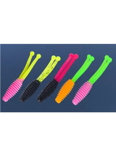 Kolpo Soft Lure Trota 5 cm 1.2 g – 5 pz Esche Silicone Tremarella con Doppia Coda per Acqua Dolce Esche per Trote Kolpo
