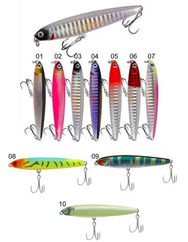 Kolpo Artificiale Minnow Spinning 14 g Corpo Slim con Doppia Ancoretta – Long Casting Hard Bait Esche Artificiali Minnow Kolpo