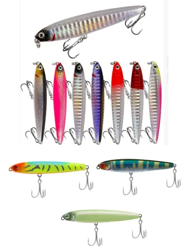 Kolpo Artificiale Minnow Spinning 14 g Corpo Slim con Doppia Ancoretta – Long Casting Hard Bait Esche Artificiali Minnow Kolpo