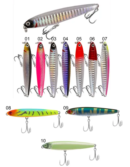Kolpo Artificiale Minnow Spinning 18 g Corpo Slim con Doppia Ancoretta – Long Casting Hard Bait Esche Artificiali Minnow Kolpo
