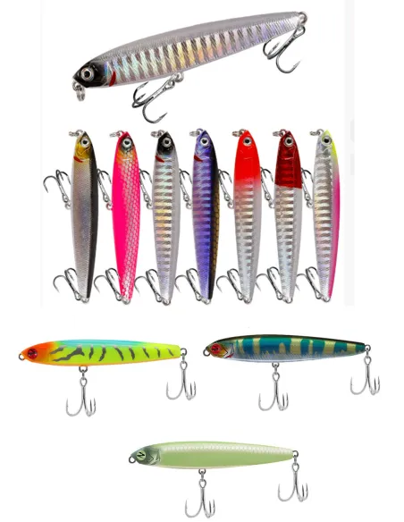 Kolpo Artificiale Minnow Spinning 18 g Corpo Slim con Doppia Ancoretta – Long Casting Hard Bait Esche Artificiali Minnow Kolpo