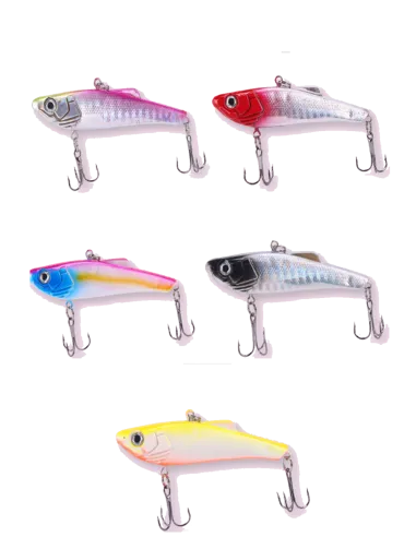 Kolpo Artificiale Spinning 7 cm 6,4 g – Minnow Compatto con Doppia Ancoretta, 5 Colori Esche Artificiali Minnow Kolpo