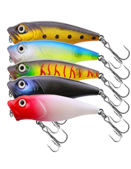 Kolpo Popper 7 cm 8,5 g – Top Water Spinning con 2 Ancorette Super Cut Popper Kolpo