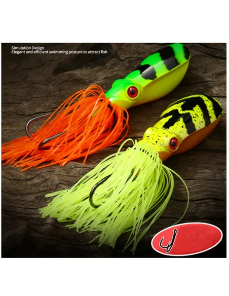 Kolpo Rana Spinning 5 cm 6 g – Topwater Cupped Face per Black Bass e Luccio Siliconici Kolpo