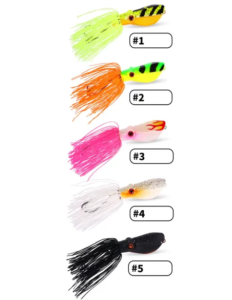 Kolpo Rana Spinning 5 cm 6 g – Topwater Cupped Face per Black Bass e Luccio Siliconici Kolpo
