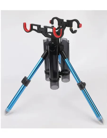 Kolpo Tripode Molo con 2 Poggia Canne e 3 Porta Canne – Supporto Multiuso Pesca Professionale | Blu e Grigio Tripode Pesca Kolpo