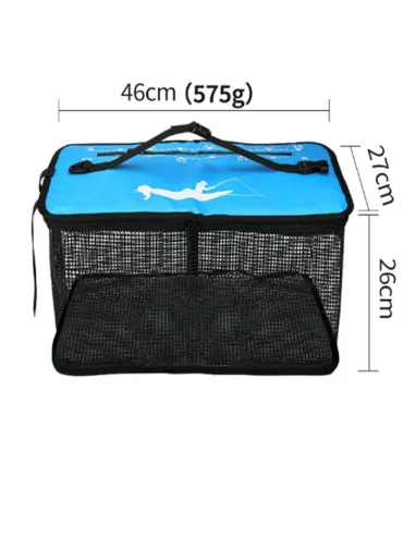 Kolpo Borsa Forata Porta Esche e Pescato Vivo | Nassa Galleggiante Pieghevole 46x27x26cm | Mesh Gommato Secchielli Porta Vivo...