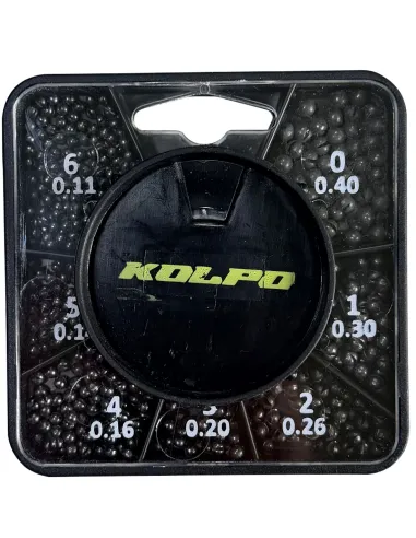 Kolpo Mascot Quadrata con Pallini Spaccati Super Calibrati – 7 Grammature per Lenza Tecnica Scatole Mascot Piombi Assortiti K...