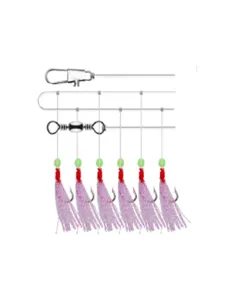Kolpo Sabiki Colored Silk 6 Ami Japan Hook – Montatura Multicolor Pesca Barca Mare Sabiki Kolpo