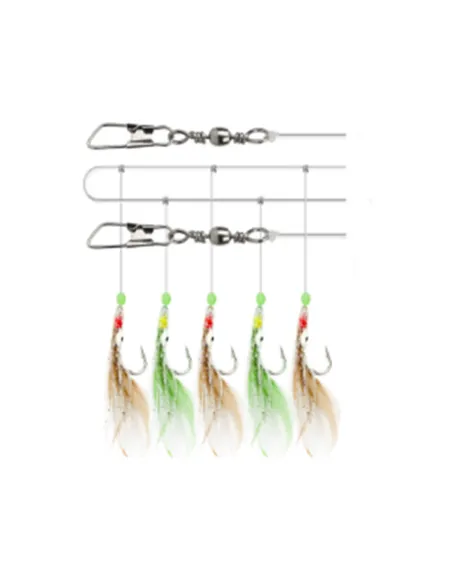 Kolpo Sabiki Octopus Chicken Feathers 5 Ami 1/0 – Sea Boat Fishing Rig