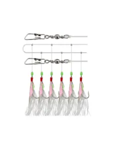 Kolpo Fish Skin Sabiki 5 Ami 4/0 Euro Hook – Montatura Professionale per Sgombri e Predatori Sabiki Kolpo