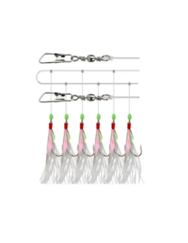 Kolpo Fish Skin Sabiki 5 Ami 4/0 Euro Hook – Montatura Professionale per Sgombri e Predatori Sabiki Kolpo