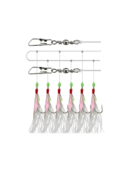 Kolpo Fish Skin Sabiki 5 Ami 4/0 Euro Hook – Montatura Professionale per Sgombri e Predatori Sabiki Kolpo