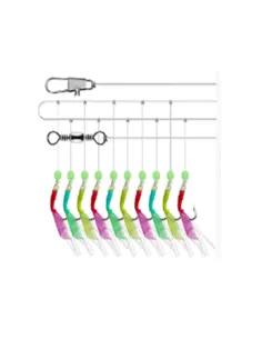 Kolpo Colored Fish Skin Sabiki 10 Ami – Montatura Professionale per Pesca Mare Sabiki Kolpo