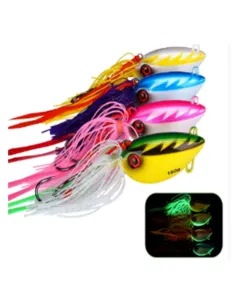 Kolpo Artificiale Verticale 150g per Cernie e Ricciole – Jig con Doppio Assist Hook e Ombrello Jig Kolpo