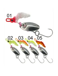 Kolpo Rotating Bait with 4g Worm for Trout – Rotating Spoon for Ponds and Streams – 5 Colors 2