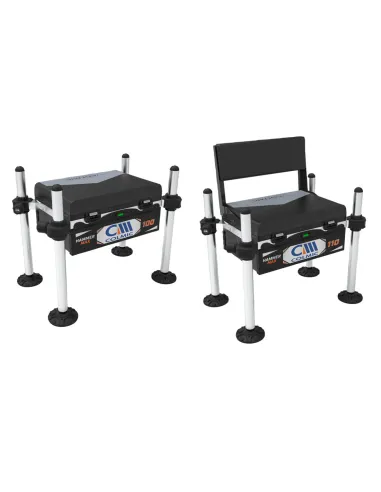 Colmic Hammer Max 100/110 – Compact and Customizable Fishing Seat Boxes with Compartment and Reclining Backrest