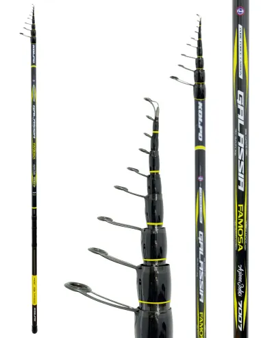 Kolpo Galassia Famosa – Canna da pesca bolognese in carbonio 40T con anelli Fuji, 6m e 7m Canne bolognesi/fisse Kolpo