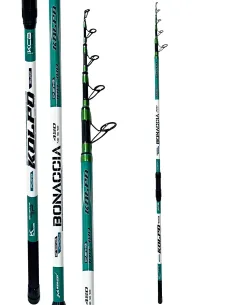 Kolpo Bonaccia Canna Surfcasting Telescopica in Carbonio con Vettino Ibrido e Anelli K-Sic 100-200g 4.20 / 4.50 m Canne Surf ...