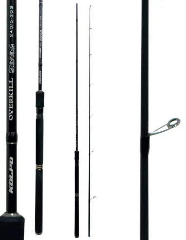 Kolpo Overkill – Canna da Spinning 2,10m / 2,40m in Carbonio Alto Modulo, Azione 5–30g, Anelli K-SiC Canne Spinning Kolpo