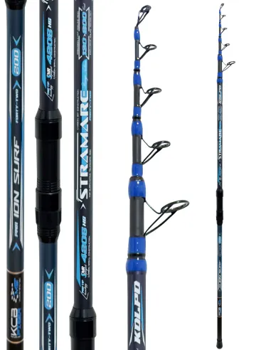 Kolpo Stramare 4,20 m – Canna Surfcasting Telescopica 130/200g Carbonio Alto Modulo con Vetta Ibrida Sensibile Canne Surf Cas...