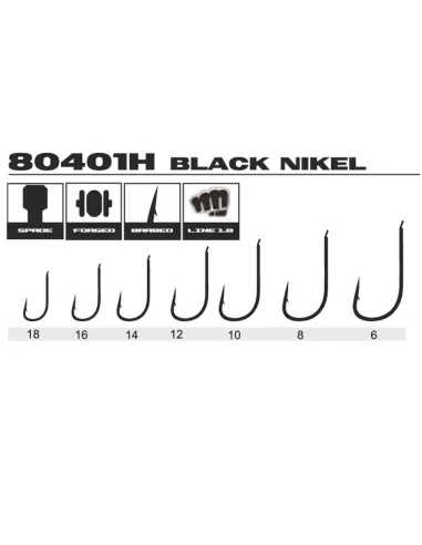 Kolpo Ami da Pesca Brutale 80401H Black Nickel con Paletta Forgiati Filo 1.0 mm con Micro Ardiglione – 20 Pezzi Ami Paletta d...