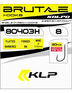 Kolpo Ami da Pesca Brutale 80403H con Paletta Black Nickel Forgiati Filo 0.5 mm con Ardiglione – 20 Pezzi Ami Paletta da Pesc... 2