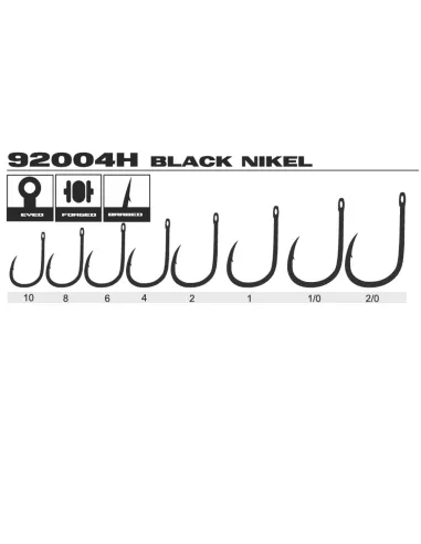 Kolpo Ami da Pesca Brutale 92004H Black Nickel Forgiati con Occhiello e Punta Super Cut – Confezione 20 Pezzi Ami Occhiello d...