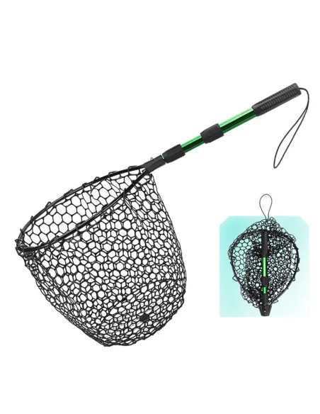 Kolpo Folding Landing Net for Green Areas, 132 cm – Head 35x46 cm, Net Depth 40 cm