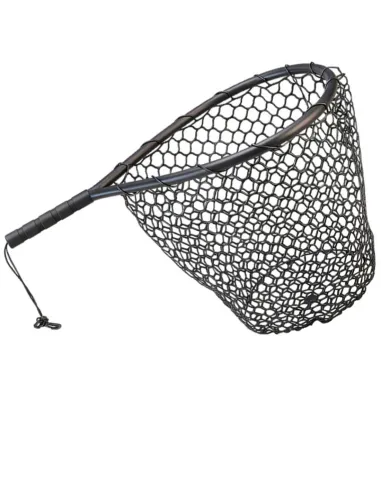 Kolpo Black Rubberized Landing Net 76 cm – Head 44x43 cm, Deep Net 53 cm Trou Area