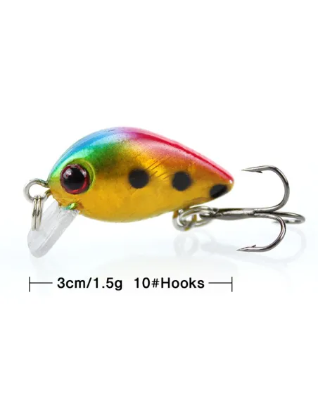 Mini Minnow Troutkiller Kolpo 1.5g Artificiale Trout Area per Trota Lago Fiume Torrente Esche Artificiali Minnow Kolpo