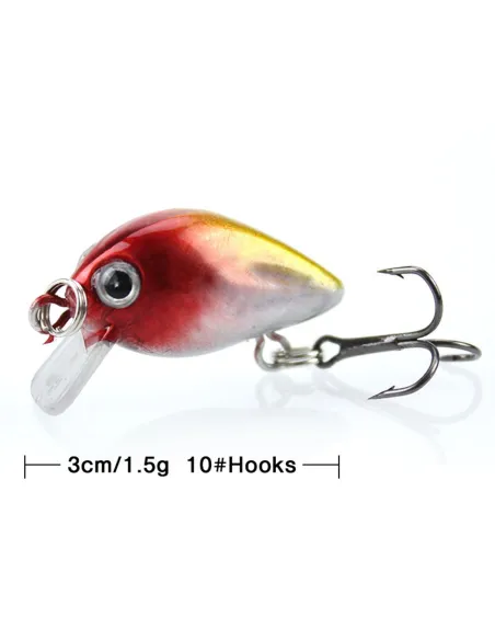 Mini Minnow Troutkiller Kolpo 1.5g Artificiale Trout Area per Trota Lago Fiume Torrente Esche Artificiali Minnow Kolpo