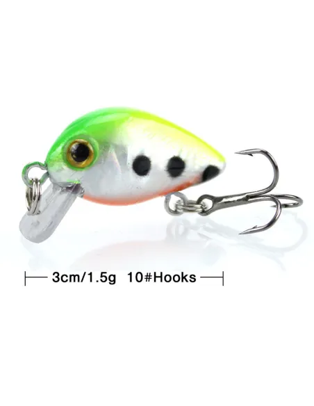 Mini Minnow Troutkiller Kolpo 1.5g Artificiale Trout Area per Trota Lago Fiume Torrente Esche Artificiali Minnow Kolpo
