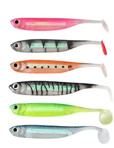 Shad Gommato Kolpo Real Fish 7.5cm 2.2g Soft Bait Spinning Mare Lago Fiume Predatori 3pz Siliconici Kolpo