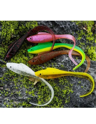 Artificiale Gommato Falcetto Pesciolino Kolpo 6.5cm 2.2g Spinning Mare Lago Fiume 5pz Siliconici Kolpo
