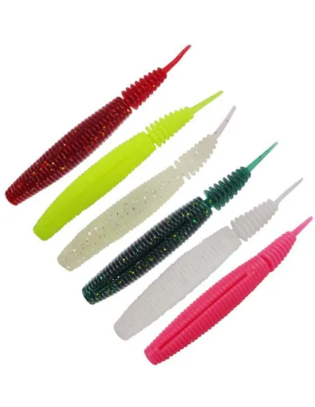 Verme Gommato Kolpo 10cm Coda Vibrante Spinning Black Bass Lago Fiume Soft Bait 3pz Siliconici Kolpo