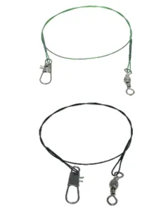 Kolpo Steel Cable 15 20 25 cm with Swivel and Snap Hook Fishing Sea Lake River 3pcs