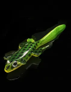 Rana Gommata Kolpo 7.5cm 3g con Coda Attirante Spinning Lago Fiume 2pz Siliconici Kolpo