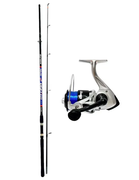 Kolpo Ottima Spinning 2.10 m 60 g + Genio Mulinello con Filo – Combo Spinning Leggero e Preciso Kit Spinning Kolpo
