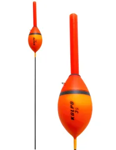 Kolpo Timo Galleggiante Sfera Allungata Arancione Alta Visibilità per Pesca in Mare Fiume e Lago Sensibile Antenna intercambi...