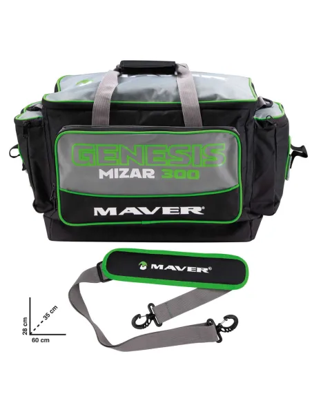 Maver Genesis Mizar 300 – Borsa da Pesca Ultra Resistente in Oxford 600D Borse porta attrezzatura Maver