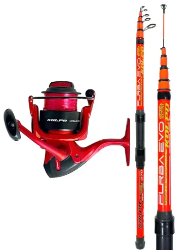 Kolpo Combo Telescopic Rod 2.70 m + Reel with Line – All Round Sea and Freshwater