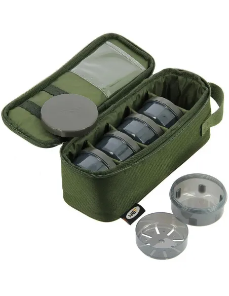 NGT Deluxe Glug Bag – Borsa Porta Esche con 5 Barattoli e Vassoio Interno Carpfishing Utility Bags NGT