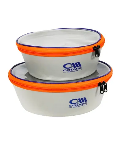 Colmic ROUND PVC 280 / 320 – Contenitori Circolari per Esche con Coperchio Trasparente Borse porta attrezzatura Colmic