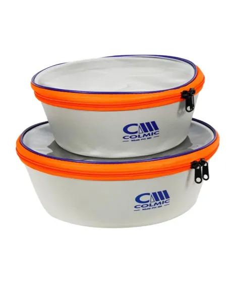 Colmic ROUND PVC 280 / 320 – Contenitori Circolari per Esche con Coperchio Trasparente Borse porta attrezzatura Colmic