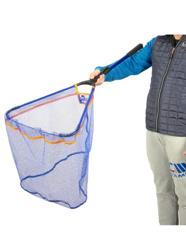 Colmic Triangle 450 – Folding Landing Net with Triangular Head in Rubberized Mesh for Fishing on the Go