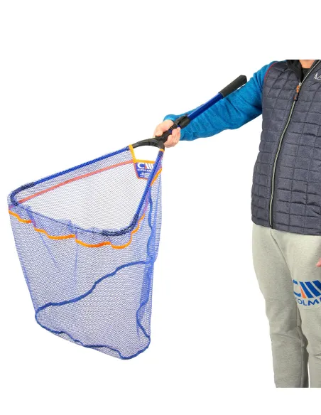 Colmic Triangle 450 – Folding Landing Net with Triangular Head in Rubberized Mesh for Fishing on the Go