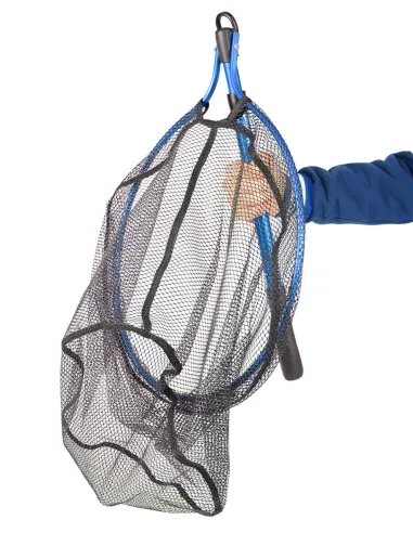 Colmic Press & Go Gumma Net – Folding Landing Net with Oval Head in Rubberized Mesh and Extendable Handle